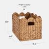 imageBest Choice Products 12 x 12in Scalloped Hyacinth Baskets Rustic Set Of 5 Multipurpose Collapsible Storage Organizer Handwoven Laundry Totes for Bedroom Living Room Shelves  Natural wWhite TrimChestnut
