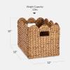 imageBest Choice Products 12 x 12in Scalloped Hyacinth Baskets Rustic Set Of 5 Multipurpose Collapsible Storage Organizer Handwoven Laundry Totes for Bedroom Living Room Shelves  Natural wWhite TrimChestnut