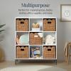 imageBest Choice Products 12 x 12in Scalloped Hyacinth Baskets Rustic Set Of 5 Multipurpose Collapsible Storage Organizer Handwoven Laundry Totes for Bedroom Living Room Shelves  Natural wWhite TrimChestnut