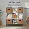 imageBest Choice Products 12 x 12in Scalloped Hyacinth Baskets Rustic Set Of 5 Multipurpose Collapsible Storage Organizer Handwoven Laundry Totes for Bedroom Living Room Shelves  Natural wWhite TrimChestnut