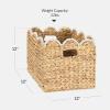 imageBest Choice Products 12 x 12in Scalloped Hyacinth Baskets Rustic Set Of 5 Multipurpose Collapsible Storage Organizer Handwoven Laundry Totes for Bedroom Living Room Shelves  Natural wWhite TrimNatural with White Trim