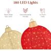 imageBest Choice Products 2pc Lighted PopUp Outdoor Christmas Ornament Set Holiday Ball Decoration w 220 LED Lights 8 Light Functions  RedGoldRedGold  Large