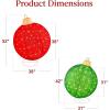 imageBest Choice Products 2pc Lighted PopUp Outdoor Christmas Ornament Set Holiday Ball Decoration w 220 LED Lights 8 Light Functions  RedGoldRedGreen  Extra Large