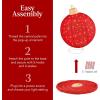 imageBest Choice Products 2pc Lighted PopUp Outdoor Christmas Ornament Set Holiday Ball Decoration w 220 LED Lights 8 Light Functions  RedGoldRedGreen  Extra Large