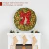 imageBest Choice Products 36in PreLit Christmas Wreath wBerries ampamp Pinecones Large Artificial IndoorOutdoor Decor for Door Mantel wRed Bow PluginGreen Spruce