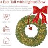 imageBest Choice Products 36in PreLit Christmas Wreath wBerries ampamp Pinecones Large Artificial IndoorOutdoor Decor for Door Mantel wRed Bow PluginGreen Spruce