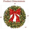 imageBest Choice Products 36in PreLit Christmas Wreath wBerries ampamp Pinecones Large Artificial IndoorOutdoor Decor for Door Mantel wRed Bow PluginGreen Spruce  Decorated