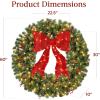 imageBest Choice Products 36in PreLit Christmas Wreath wBerries ampamp Pinecones Large Artificial IndoorOutdoor Decor for Door Mantel wRed Bow PluginGreen Spruce  Decorated