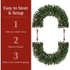 imageBest Choice Products 36in PreLit Christmas Wreath wBerries ampamp Pinecones Large Artificial IndoorOutdoor Decor for Door Mantel wRed Bow PluginGreen Spruce  Decorated
