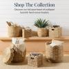 imageBest Choice Products 3pc Water Hyacinth Scalloped Multipurpose Nesting Baskets Storage Bin Organization Totes for Living Room Bedroom Nursery Laundry Room ChestnutNatural with White Trim