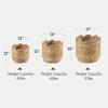 imageBest Choice Products 3pc Water Hyacinth Scalloped Multipurpose Nesting Baskets Storage Bin Organization Totes for Living Room Bedroom Nursery Laundry Room ChestnutNatural