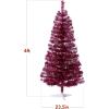 imageBest Choice Products 4ft Prelit Christmas Tree Artificial Mini Tree Perfect for Kids Apartments Bedroom with Twinkling LED Lights  Green SpruceMagenta