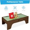 imageBest Choice Products 56 Piece Wooden Train Table Set for Kids 32quotx2325quotx15quot MultiActivity Table with Toy Storage Drawer ampamp Reversible Top  NaturalWalnut