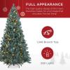 imageBest Choice Products 6ft PreLit PreDecorated Pine Artificial Christmas Tree w 1000 Flocked Frosted Tips 59 Pinecones 250 Lights Base  Blue SpruceBlue Spruce