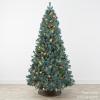 imageBest Choice Products 6ft PreLit PreDecorated Pine Artificial Christmas Tree w 1000 Flocked Frosted Tips 59 Pinecones 250 Lights Base  Blue SpruceBlue Spruce