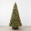 imageBest Choice Products 6ft PreLit PreDecorated Pine Artificial Christmas Tree w 1000 Flocked Frosted Tips 59 Pinecones 250 Lights Base  Blue SpruceFlocked Green