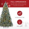 imageBest Choice Products 6ft PreLit PreDecorated Pine Artificial Christmas Tree w 1000 Flocked Frosted Tips 59 Pinecones 250 Lights Base  Blue SpruceFlocked Blue Spruce