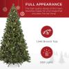 imageBest Choice Products 6ft PreLit PreDecorated Pine Artificial Christmas Tree w 1000 Flocked Frosted Tips 59 Pinecones 250 Lights Base  Blue SpruceGreen