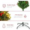 imageBest Choice Products 6ft PreLit Spruce Pencil Christmas Tree PreDecorated for Home Office Party Holiday Decoration w 618 Tips 250 Lights Pine Cones Metal Hinges ampamp Base  Green6ft