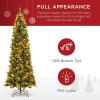 imageBest Choice Products 6ft PreLit Spruce Pencil Christmas Tree PreDecorated for Home Office Party Holiday Decoration w 618 Tips 250 Lights Pine Cones Metal Hinges ampamp Base  Green12ft
