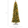 imageBest Choice Products 6ft PreLit Spruce Pencil Christmas Tree PreDecorated for Home Office Party Holiday Decoration w 618 Tips 250 Lights Pine Cones Metal Hinges ampamp Base  Green12ft