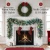 imageBest Choice Products 9ft PreLit Christmas Garland Holiday Dcor for Stairs Mantel wPine Cones 2in1 White ampamp Multi LED Lights  SemiFlockedFrosted  Battery