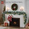 imageBest Choice Products 9ft PreLit Christmas Garland Holiday Dcor for Stairs Mantel wPine Cones 2in1 White ampamp Multi LED Lights  SemiFlockedFrosted  Battery