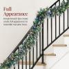imageBest Choice Products 9ft PreLit Christmas Garland Holiday Dcor for Stairs Mantel wPine Cones 2in1 White ampamp Multi LED Lights  SemiFlockedFrosted  Battery