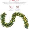 imageBest Choice Products 9ft PreLit Christmas Garland Holiday Dcor for Stairs Mantel wPine Cones 2in1 White ampamp Multi LED Lights  SemiFlockedGreen  Battery