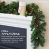 imageBest Choice Products 9ft PreLit Christmas Garland Holiday Dcor for Stairs Mantel wPine Cones 2in1 White ampamp Multi LED Lights  SemiFlockedGreen  Battery