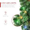imageBest Choice Products 9ft PreLit Christmas Garland Holiday Dcor for Stairs Mantel wPine Cones 2in1 White ampamp Multi LED Lights  SemiFlockedGreen  Battery