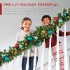 imageBest Choice Products 9ft PreLit Christmas Garland Holiday Dcor for Stairs Mantel wPine Cones 2in1 White ampamp Multi LED Lights  SemiFlockedGreenBerries  Battery