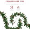 imageBest Choice Products 9ft PreLit Christmas Garland Holiday Dcor for Stairs Mantel wPine Cones 2in1 White ampamp Multi LED Lights  SemiFlockedGreenBerries  Corded