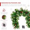 imageBest Choice Products 9ft PreLit Christmas Garland Holiday Dcor for Stairs Mantel wPine Cones 2in1 White ampamp Multi LED Lights  SemiFlockedGreenBerries  Battery