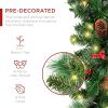 imageBest Choice Products 9ft PreLit Christmas Garland Holiday Dcor for Stairs Mantel wPine Cones 2in1 White ampamp Multi LED Lights  SemiFlockedGreenBerries  Corded
