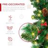 imageBest Choice Products 9ft PreLit Christmas Garland Holiday Dcor for Stairs Mantel wPine Cones 2in1 White ampamp Multi LED Lights  SemiFlockedGreenBerries  Battery