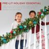 imageBest Choice Products 9ft PreLit Christmas Garland Holiday Dcor for Stairs Mantel wPine Cones 2in1 White ampamp Multi LED Lights  SemiFlockedGreenBerries  Corded