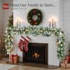 imageBest Choice Products 9ft PreLit Christmas Garland Holiday Dcor for Stairs Mantel wPine Cones 2in1 White ampamp Multi LED Lights  SemiFlockedGreenFlocked  Battery