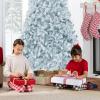 imageBest Choice Products Artificial Christmas Tree 6ft Premium Unlit Pine Design Dense Branches Realistic Holiday Dcor wEasy Assembly  Frosted PineIce Blue