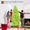 imageBest Choice Products Artificial Christmas Tree 6ft Premium Unlit Pine Design Dense Branches Realistic Holiday Dcor wEasy Assembly  Frosted PineLime Green