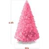 imageBest Choice Products Artificial Christmas Tree 6ft Premium Unlit Pine Design Dense Branches Realistic Holiday Dcor wEasy Assembly  Frosted PinePink