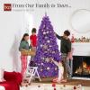 imageBest Choice Products Artificial Christmas Tree 6ft Premium Unlit Pine Design Dense Branches Realistic Holiday Dcor wEasy Assembly  Frosted PinePurple