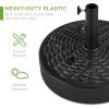 imageBest Choice Products Fillable Umbrella Base Stand Fluted Design Plastic Patio Umbrella Base Stand Pole Holder for Outdoor Lawn w 55lbs Weight Capacity Adjustment KnobBlack  Faux Wicker