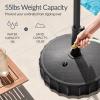 imageBest Choice Products Fillable Umbrella Base Stand Fluted Design Plastic Patio Umbrella Base Stand Pole Holder for Outdoor Lawn w 55lbs Weight Capacity Adjustment KnobBlack  Fluted