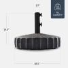 imageBest Choice Products Fillable Umbrella Base Stand Fluted Design Plastic Patio Umbrella Base Stand Pole Holder for Outdoor Lawn w 55lbs Weight Capacity Adjustment KnobBlack  Fluted