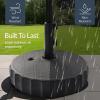 imageBest Choice Products Fillable Umbrella Base Stand Fluted Design Plastic Patio Umbrella Base Stand Pole Holder for Outdoor Lawn w 55lbs Weight Capacity Adjustment KnobBlack  Fluted