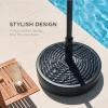 imageBest Choice Products Fillable Umbrella Base Stand Fluted Design Plastic Patio Umbrella Base Stand Pole Holder for Outdoor Lawn w 55lbs Weight Capacity Adjustment KnobBlack  Faux Wicker