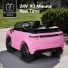 imageBest Choice Products Kids 24V 2Seater Licensed Range Rover Sport Electric Ride On Car Truck w 132lb Weight Capacity Parental Remote Control  WhitePink