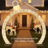 imageBest Choice Products Large Outdoor Christmas Lighted Archway Decoration 95ft XL with Gold Ornament Cap 330 LED Lights Holiday Yard Dcor  RedGold
