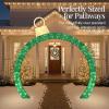 imageBest Choice Products Large Outdoor Christmas Lighted Archway Decoration 95ft XL with Gold Ornament Cap 330 LED Lights Holiday Yard Dcor  RedGreen